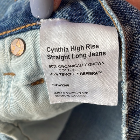 Reformation Cynthia High Rise Straight Long Jeans, Colorado Wash - Picture 8 of 13